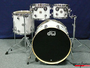 DW Collector's Series Finish Ply Shellset  "White Glass"  -  22,10,12,16"