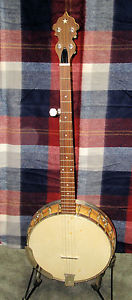 1920"s LANGESTILE I TENOR BANJO W/ RESONATOR RENECKED TO 5 STRING PLAYS GREAT