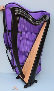 Mikel Saffron Lever Harp 34 Strings Black with Delux Carry Bag VAT Free Delivery