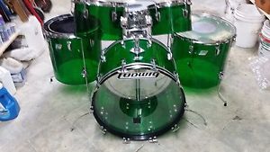 1970's 6 piece green vistalite drum set - collectible - brooklyn, ny