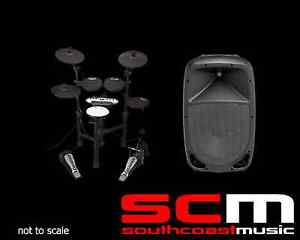 BLACK CARLSBRO CSD13O ELECTRONIC DRUM KIT DRUMKIT w STOOL +400W HH AMPLIFIER AMP