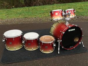 Yamaha Birch Custom Absolute Nouveau 6 Piece Drum Set Apple Sparkle Fade Japan