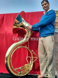Sousaphone Big Size in 25" in Gold Lacquer With Free Mouth Pc & Case Box