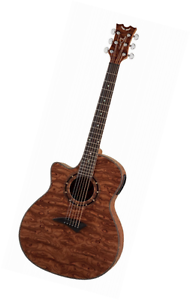 Dean Guitars Exotica A/E Lefty Bubinga Wood Acoustic-Electric Guitar, Left Hande