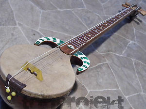 antiguo Kashgar RABAB trad. Instrumento de cuerda pulsada 5Saiten Uigures rebab