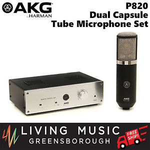 AKG P820 High Performance Dual Capsule Tube Studio Vocal Microphone Set + Case