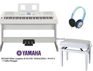 YAMAHA DGX650 WHITE BIANCO PIANO ELETTRICO 88 TASTI CON PEDALIERA PANCA CUFFIA