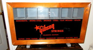 VINTAGE CIRCA 1950's GIBSON GUITAR STRING DEALER SALES COUNTER TOP DISPLAY NICE!