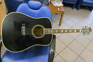 F. Hashimoto Model W25B Black Made in Japan Vintage Dreadnought Gitarre