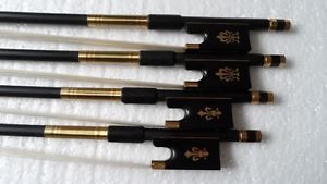 30pcs black carbon fibre violin bows,ebony frog 4/4