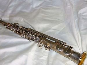 1928 Silver Conn Chu New Wonder  Bb Soprano Sax/Saxophone, Recent Pads Complete!