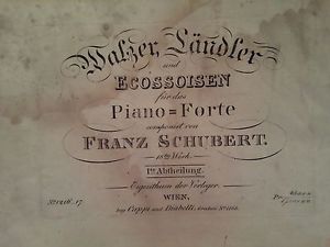 FRANZ SCHUBERT  PIANO CLASIC MUSIC SHEET WEIN AUSTRIA ALL PAGE!!!