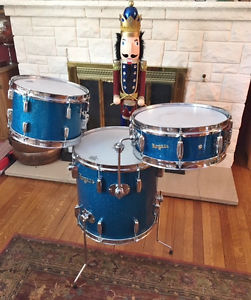 Vintage Rogers Parklane Cocktail Drum Kit B&B lugs 3 ply's very rare set!!