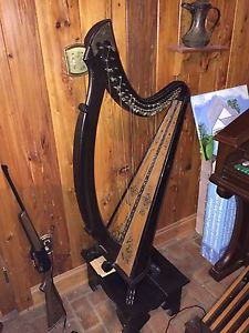 Circa 1800's James Mcfall Antique Harp with stand RARE