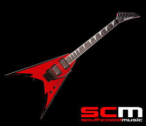 JACKSON PDX-2 DEMMELITION KING V SOLID BODY ELECTRIC GUITAR RED GLOSS ONE ONLY!