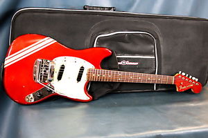 1969 Fender Mustang Competition Red bundled w/ Road Runner Case
