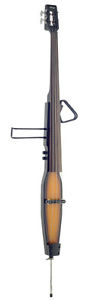 3/4 deluxe electric double bass with gigbag, violin brown