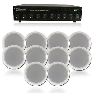 10x Bosch Background Music Ceiling Speakers 100v Line Amplifier System UK Stock