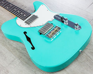Suhr Alt T Pro Semi-Hollow Guitar, Sonic Blue, Rosewood Fretboard, Thornbucker