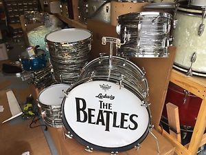 1966 Ludwig Black Oyster Pearl Ringo Drum Set!!