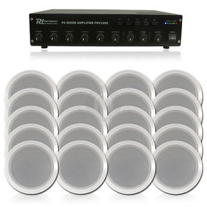 20x Bosch Background Music Ceiling Speakers 100v Line Amplifier System UK Stock