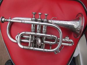 VINTAGE BANDMASTER "CLASS A" CORNET - SILVER TYPE