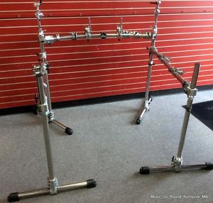 DW 9000 3 sided Drum Rack with 9 clamps and 2 boom arms.