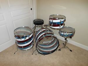 VINTAGE 70s LUDWIG VISTALITE KIT WITH MATCHING SNARE - RARE PATTERN C