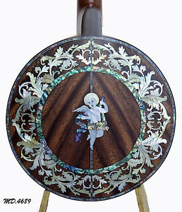 Antoniotsai-Angel Inlay Acacia Koa Mando Banjo 8 Strings Handmade-Soft Bag 4689