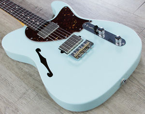 Suhr Alt T Pro Semi-Hollow Guitar, Sonic Blue, Rosewood Fretboard, Thornbucker
