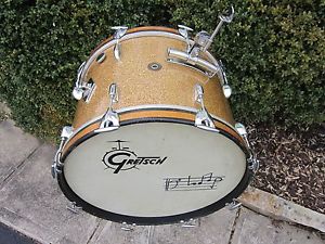 GRETSCH ROUND BADGE BROADKASTER  14 X 20 BASS DRUM CHAMPAGNE SPARKLE 1960'S