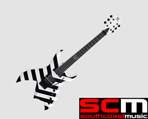 BC RICH PRO X JINXX MODEL GUITAR BLACK & WHITE STRIPE EMG'S FLOYD ROSE