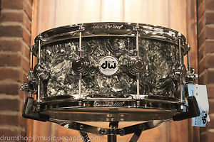 DW Collector's Series 6x14 Maple/Mahogany Silver Abalone Snare Drum - New!