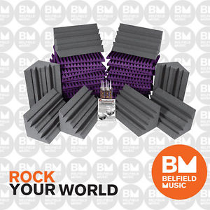 Auralex Project2Kit: 24 x Panels 8 x Bass Traps - Charcoal / Purple