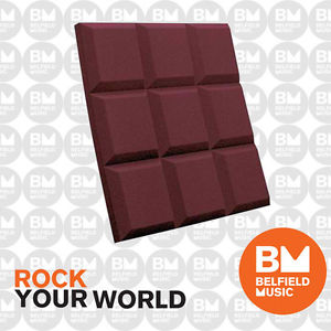 Auralex 2'' SonoFlat Grid 2' x 2' Panels - Burgundy x 16  - Belfield Music