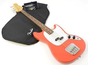 2003 Fender Mustang Bass Guitar - Fiesta Red w/Fender Gig Bag - Crafted in Japan
