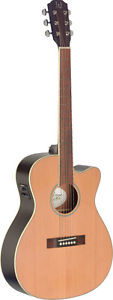 Stagg EZR-OMCFI NBK 4/4 Cutaway Orchestra Akustikgitarre mit massiver Decke aus