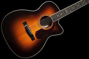 Fender Paramount PM-3 Deluxe 000 Acoustic / Electric Guitar Sunburst w/ case