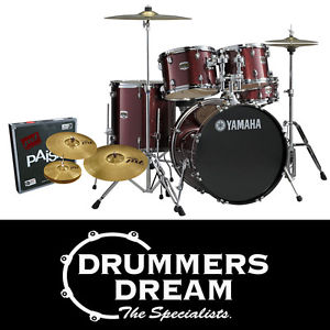 Yamaha Gigmaker 5Pce Rock Drum Kit, PST3 Cymbals & Hardware - Burgandy Glitter