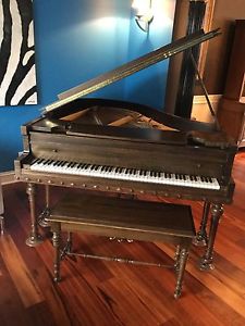 Antique Stunning art case Baby Grand Piano mediterranean made by Estey New York