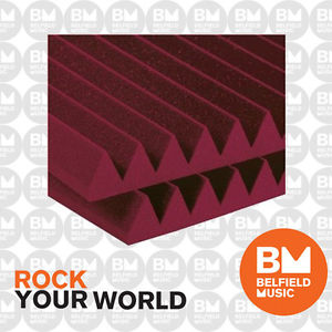 Auralex 2'' Studiofoam Wedge 2' x 4' Panels - Burgundy x 12  - Belfield Music