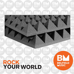 Auralex 2'' Studiofoam Pyramid 2' x 4' Panels - Charcoal x 12  - Belfield Music