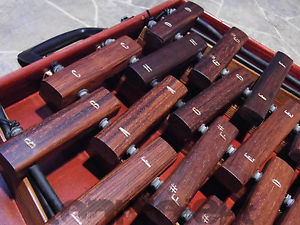 großes vintage LEFIMA HOLZ XYLOPHON Strohfidel 4row Xylophone Triphon 3 Oktaven