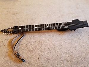 Chapman stick, 10-string black polycarbonate, with vintage MIDI pickup/processor