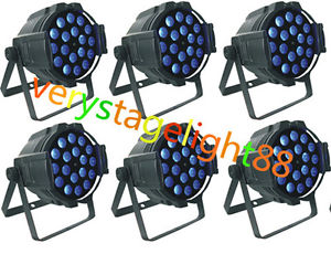 6/pack Zoom 10°-60° Par Can 18 x 15W RGBWA UV 6in1 LEDs par light +flight case