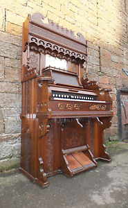 Antique CORNISH & Co Pedal CHURCH Organ AMERICAN Washington CARVED Mirror 1800s