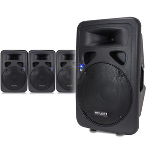 4x Ekho PL12A 12" PA Karaoke Sound Active Powered Speakers Setup 2400W UK Stock