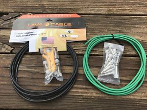 LAVA Solder-Free XL Pedalboard Kit 20ft Cable 20 RA V2 Plugs - BLACK & GREEN