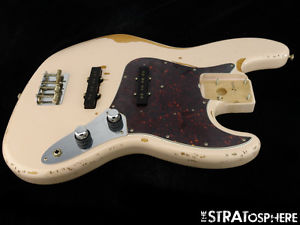 LOADED 2016 Fender Flea Road Worn Jazz J BASS BODY Nitro Shell Pink Relic!