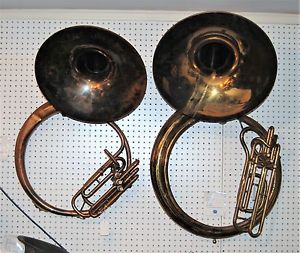 Matching Sousaphones, Baby and Junior Models by Barcone - 1950's